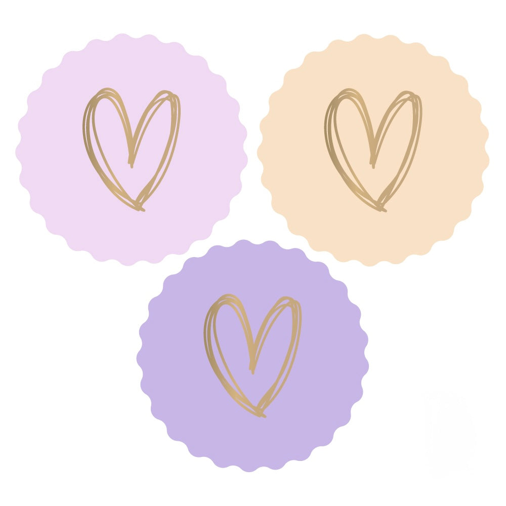 Cadeaustickers | Hartjes 10 stuks goudfolie