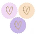 Cadeaustickers | Hartjes 10 stuks goudfolie