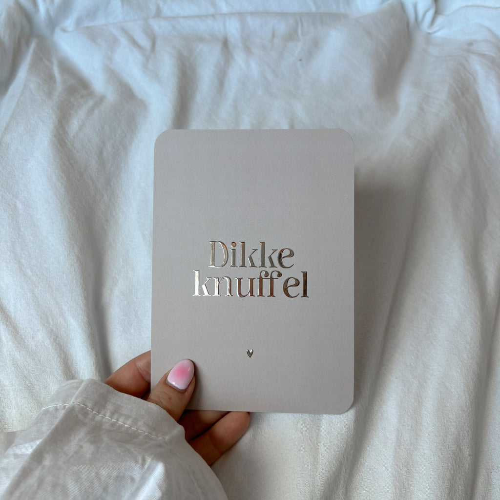 Wenskaart | Dikke knuffel goudfolie