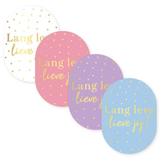 Cadeaustickers | Lang leve lieve jij 10 stuks goudfolie
