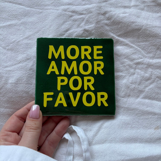 Tegeltje | Groen - more amor por favor