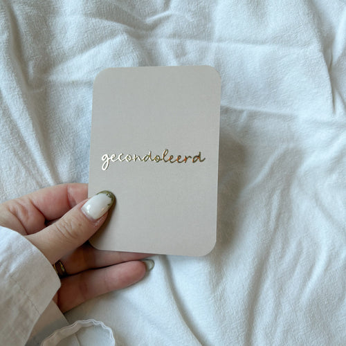 Minikaart | Gecondoleerd goudfolie