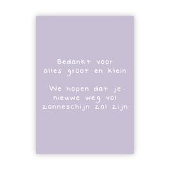 Dubbele wenskaart | Bedankt voor alles groot en klein