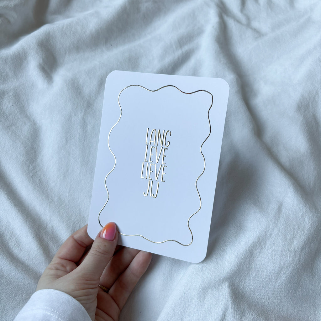Wenskaart | Lang leve lieve jij goudfolie