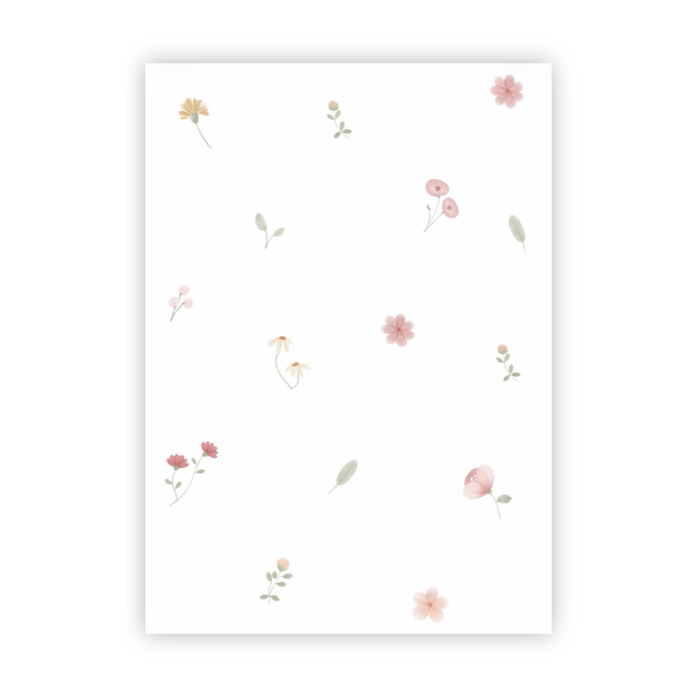 Dubbele wenskaart | Blanco bloemen