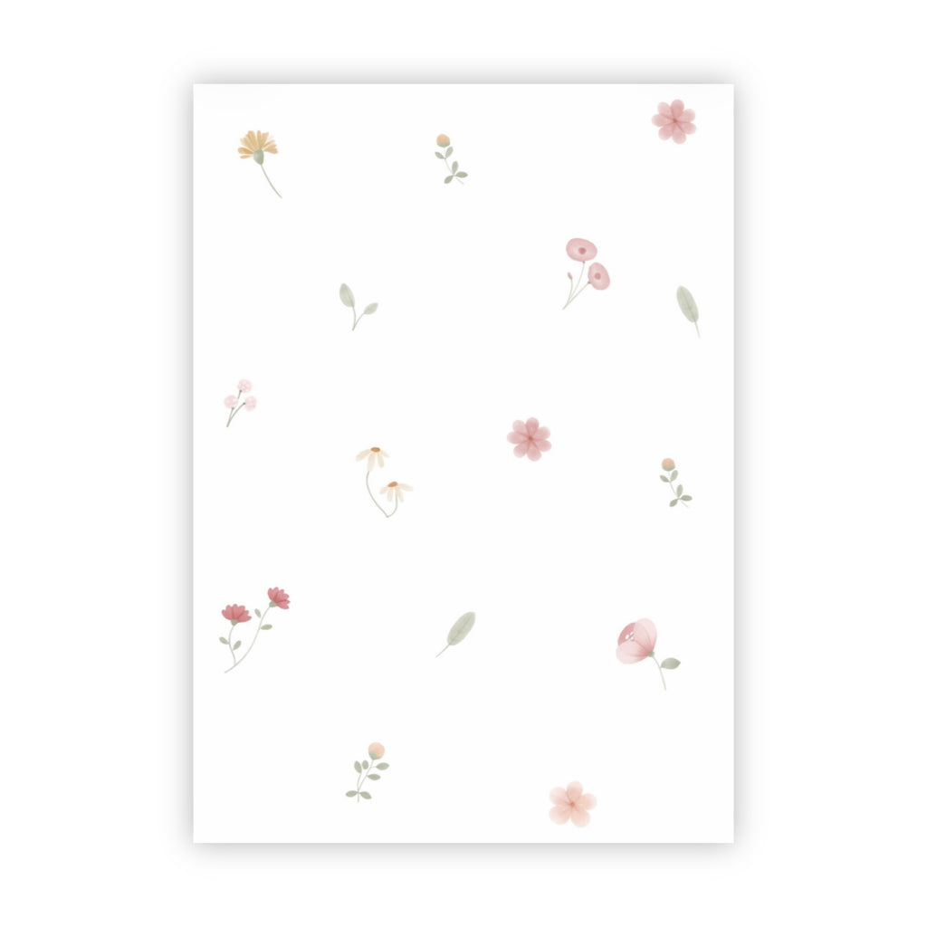 Dubbele wenskaart | Blanco bloemen