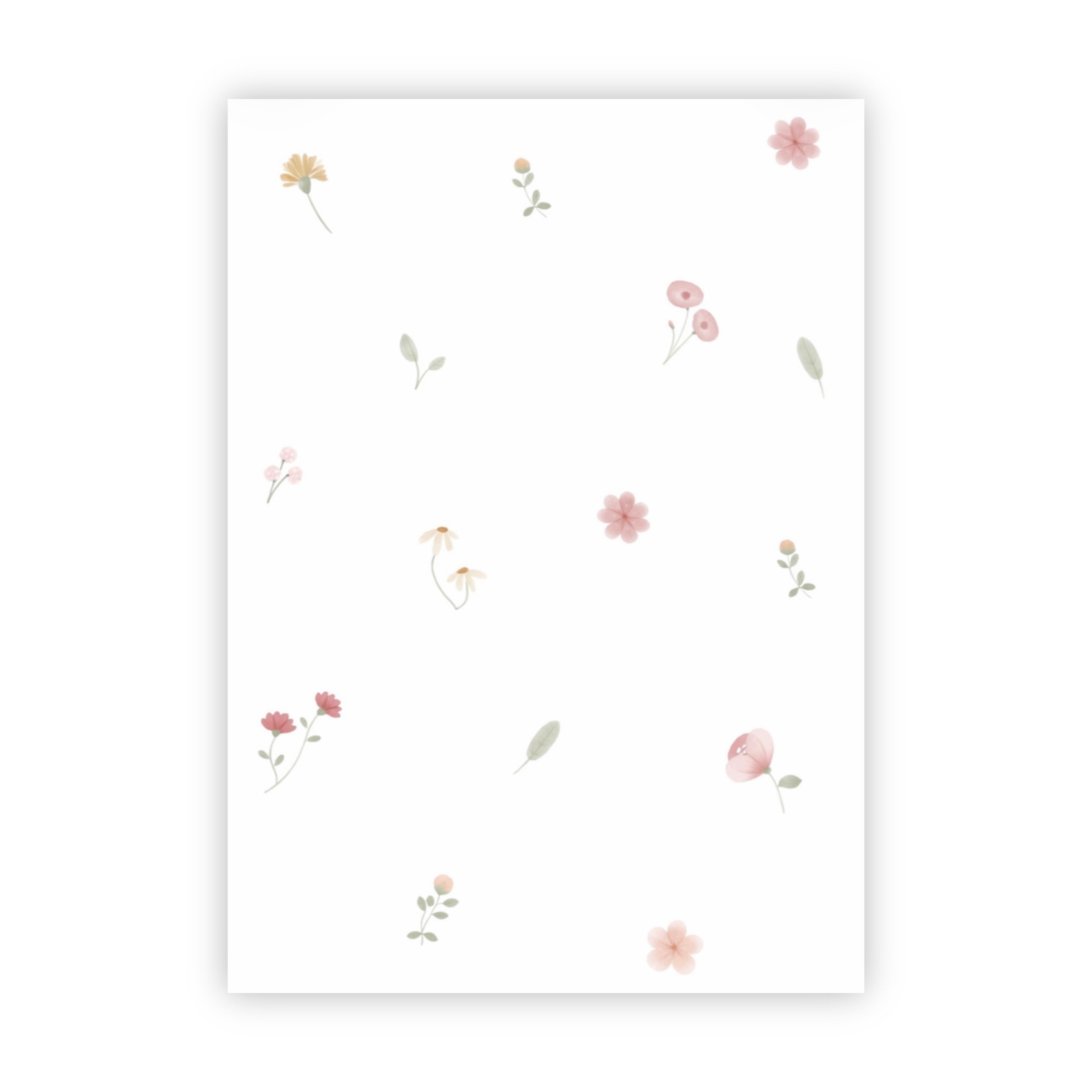 Dubbele wenskaart | Blanco bloemen