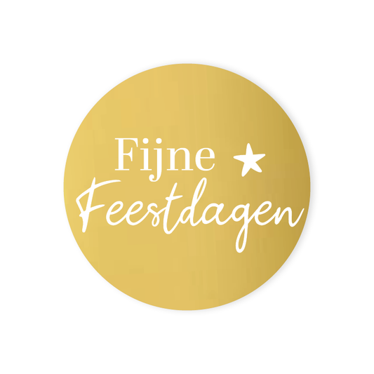 Cadeaustickers | Fijne feestdagen 10 stuks goudfolie