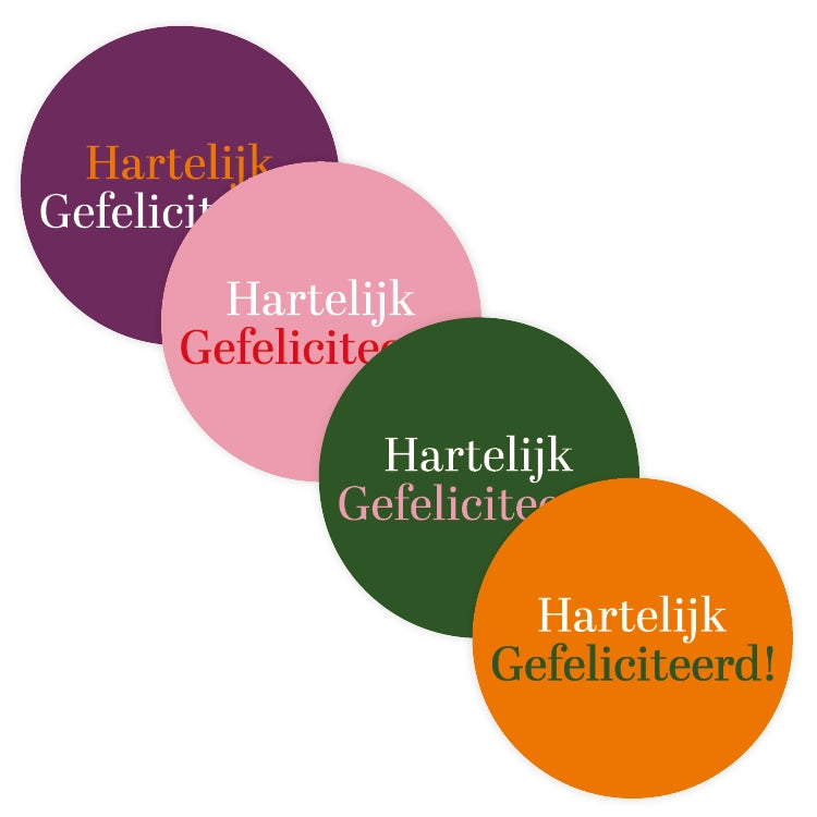 Cadeaustickers | Hartelijk gefeliciteerd 10 stuks