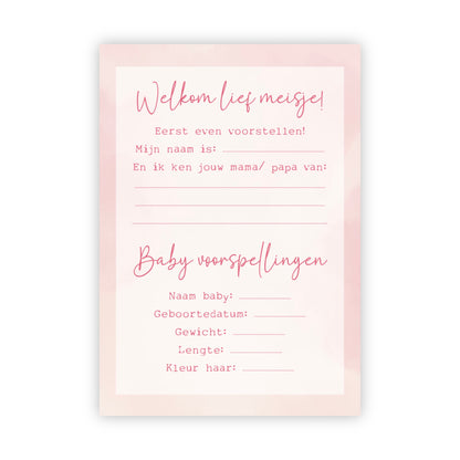 Invulkaarten babyshower | Set van 10