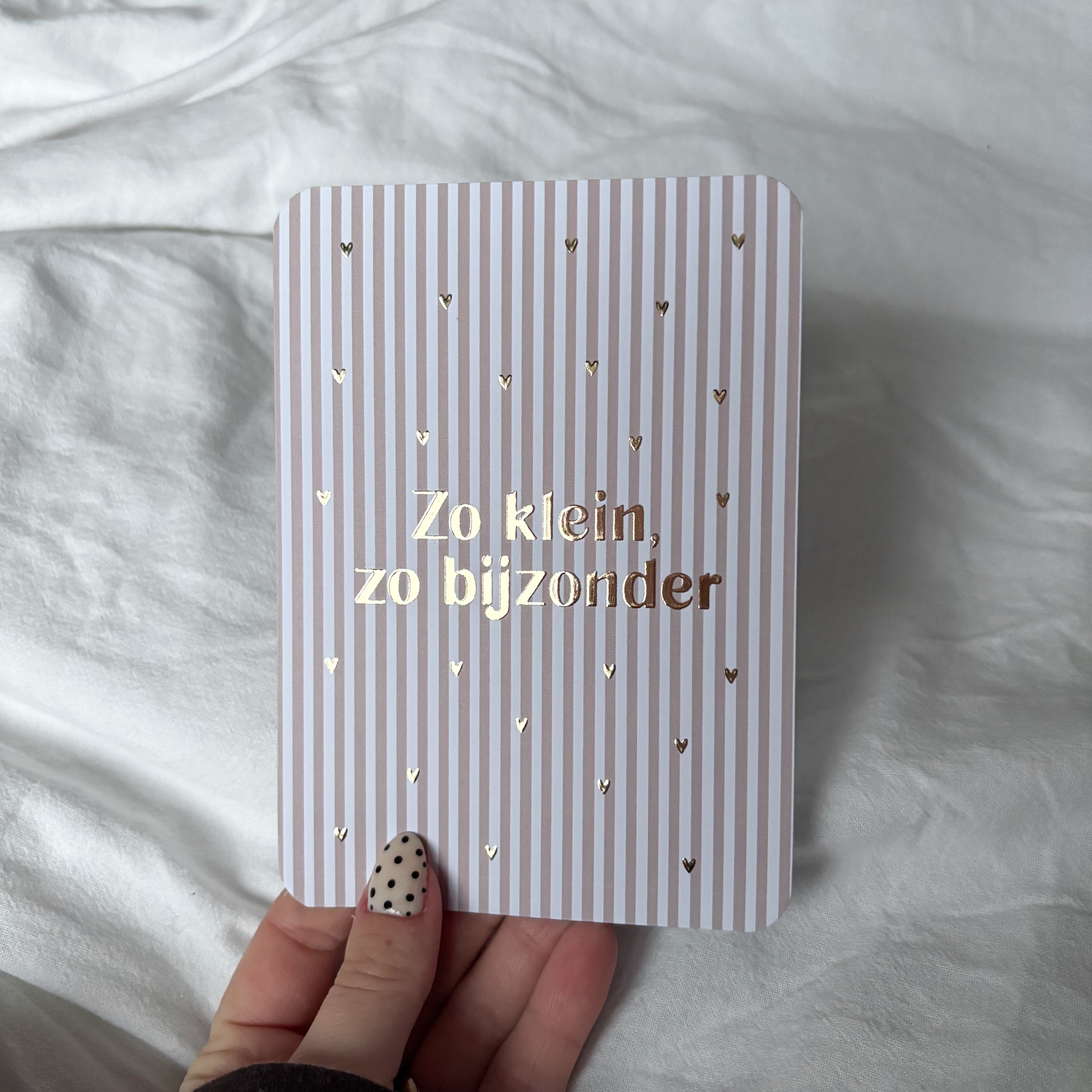 Wenskaart | Zo klein, zo bijzonder goudfolie