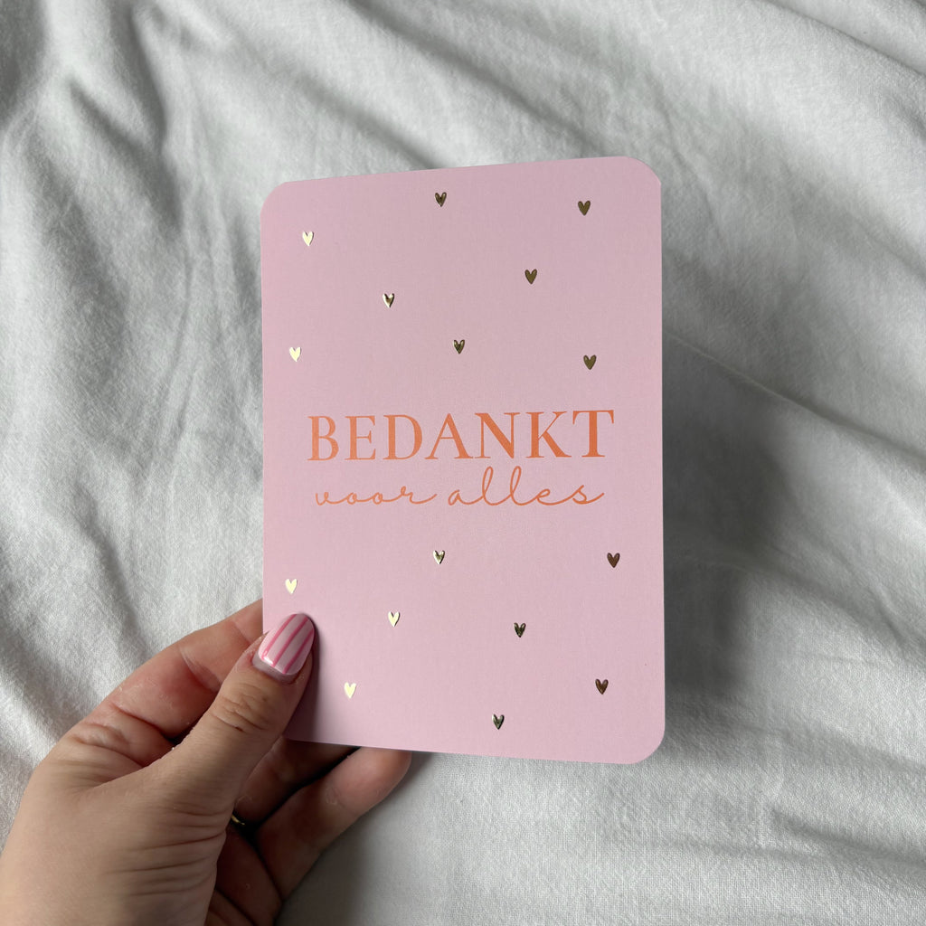 Wenskaart | Bedankt voor alles goudfolie
