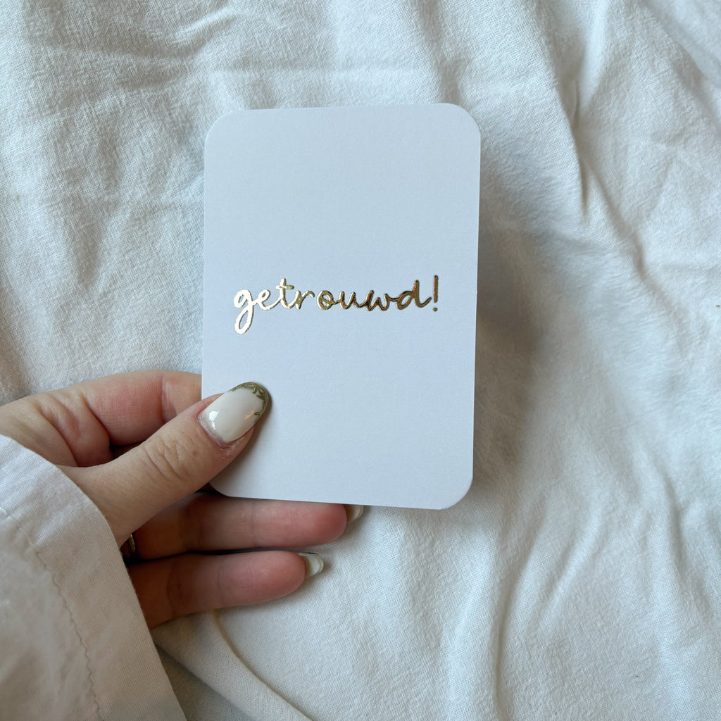 Minikaart | Getrouwd goudfolie