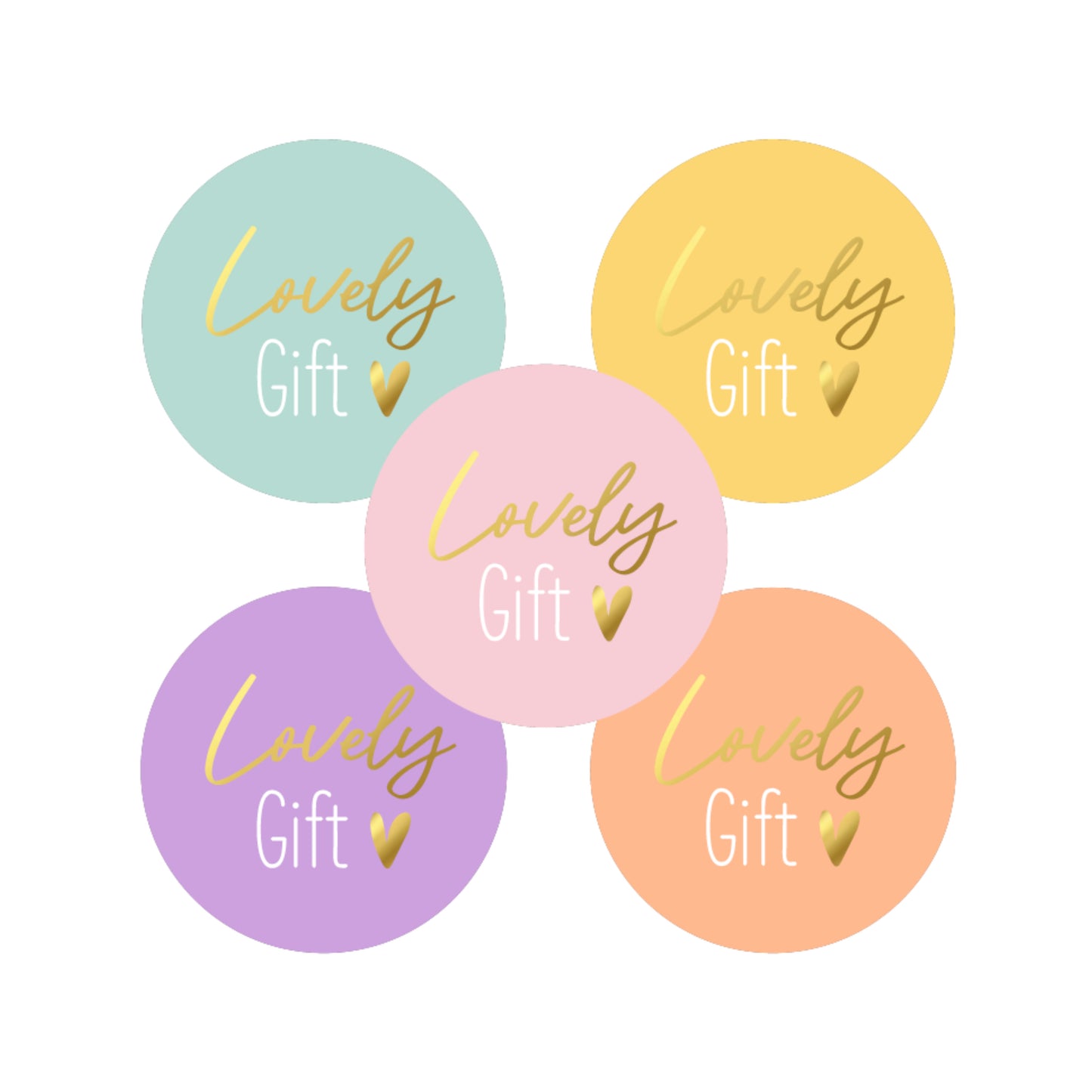 Cadeaustickers | Lovely gift 10 stuks goudfolie