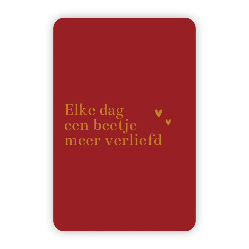 Wenskaart | Elke dag een beetje meer verliefd goudfolie
