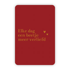 Wenskaart | Elke dag een beetje meer verliefd goudfolie