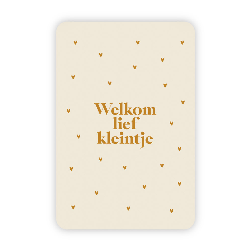 Wenskaart | Welkom lief kleintje goudfolie