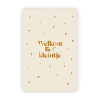 Wenskaart | Welkom lief kleintje goudfolie
