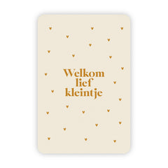 Wenskaart | Welkom lief kleintje goudfolie
