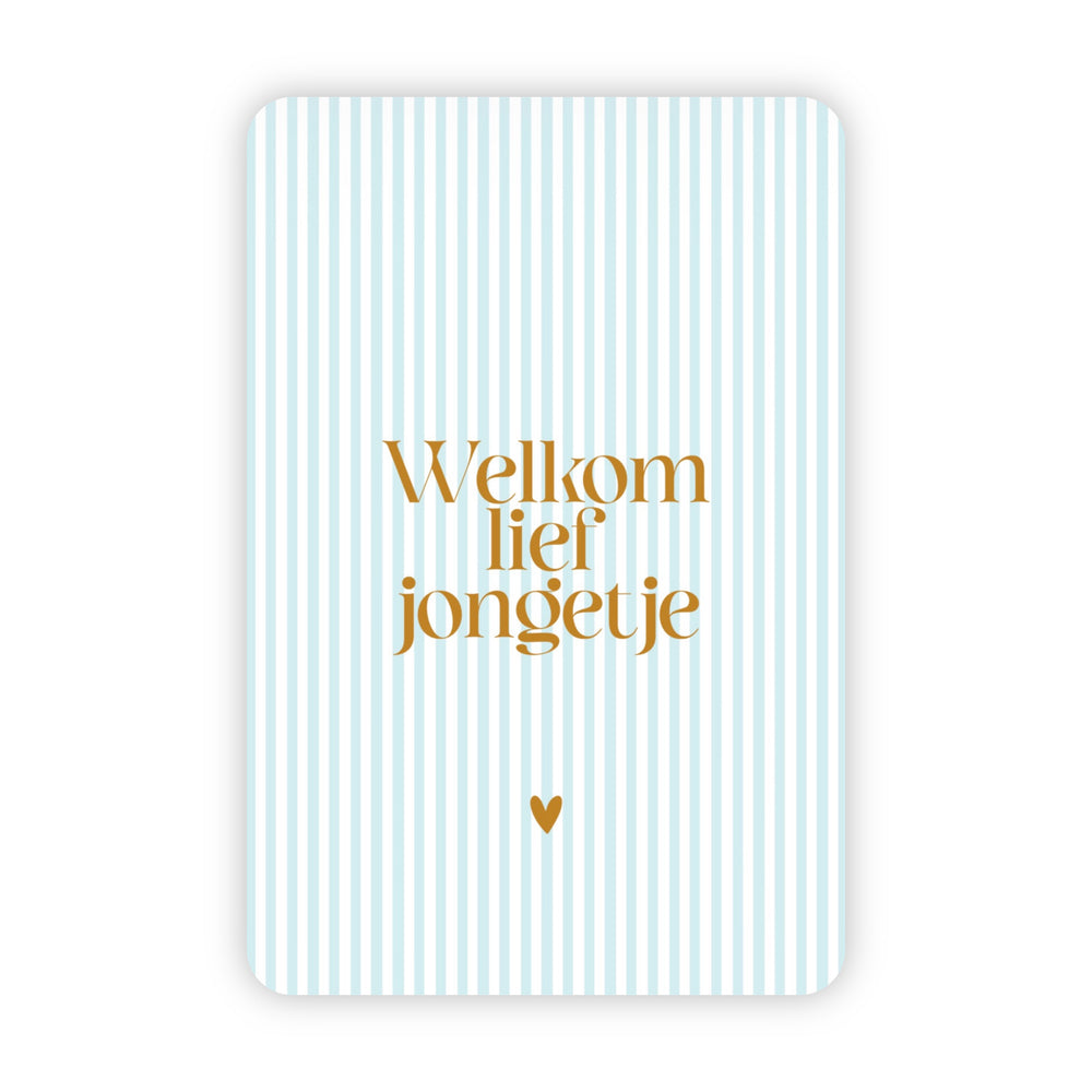 Wenskaart | Welkom lief jongetje goudfolie