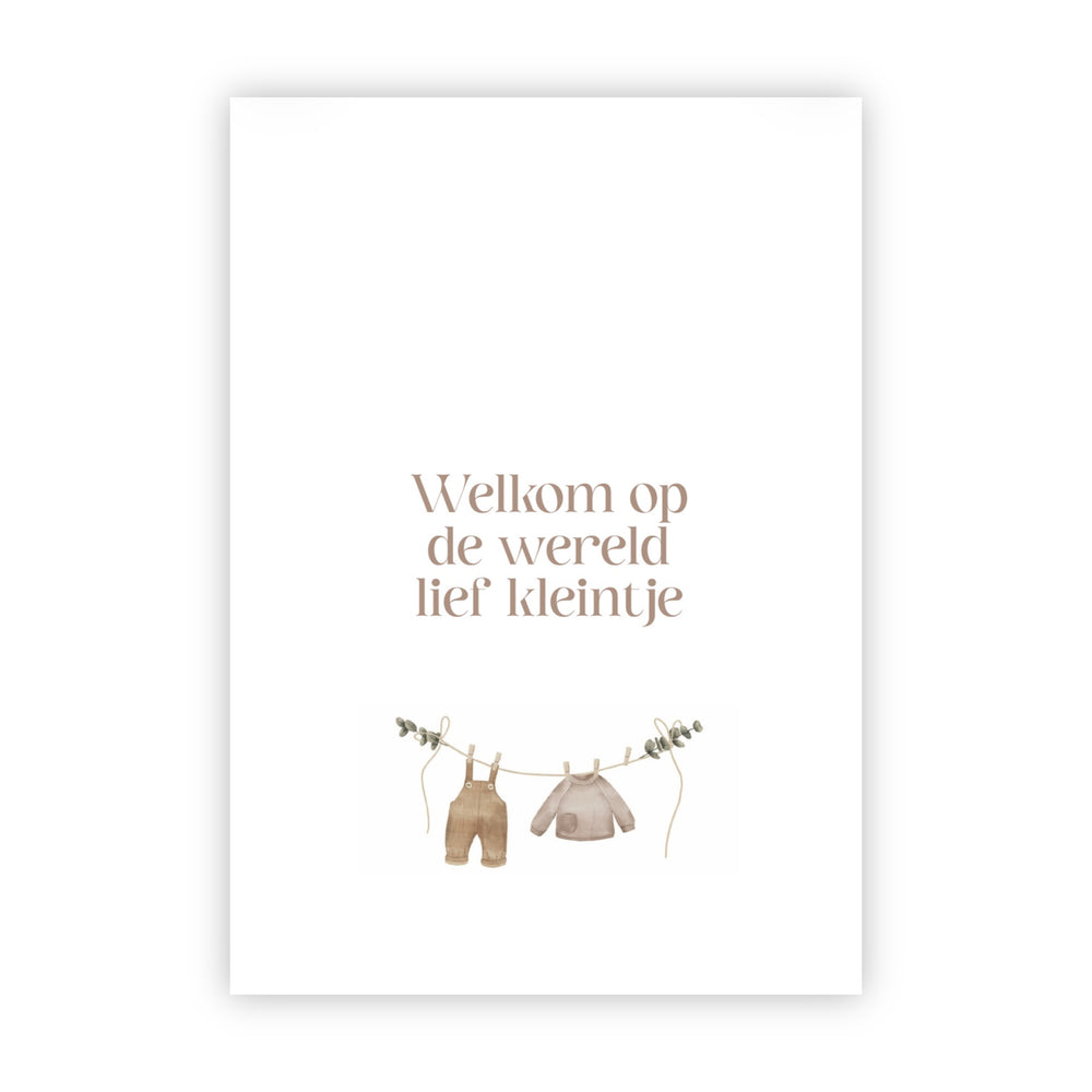 Dubbele wenskaart | Welkom op de wereld lief kleintje