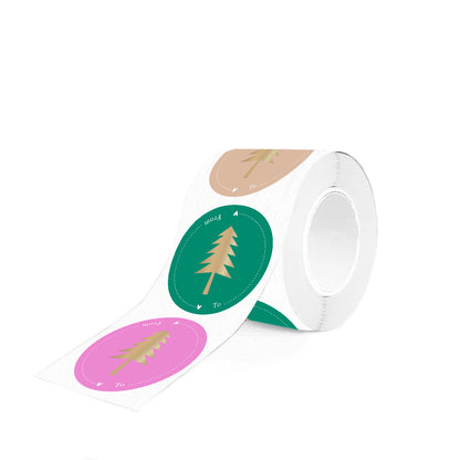 Cadeaustickers | Christmas tree 10 stuks goudfolie