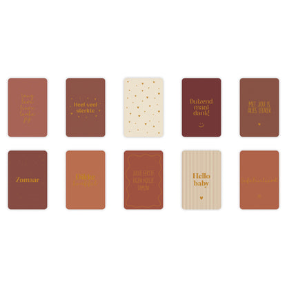 Wenskaarten | Set van 10 met goudfolie