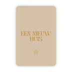 Wenskaart | Een nieuw huis goudfolie