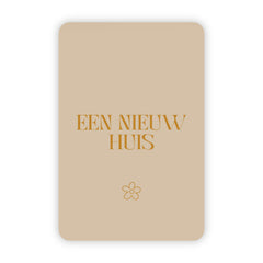 Wenskaart | Een nieuw huis goudfolie