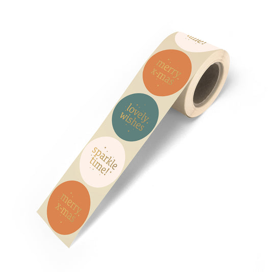Cadeaustickers | Lovely Christmas 10 stuks goudfolie