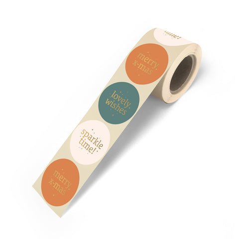 Cadeaustickers | Lovely Christmas 10 stuks goudfolie