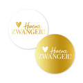 Cadeaustickers | Hoera zwanger 10 stuks goudfolie