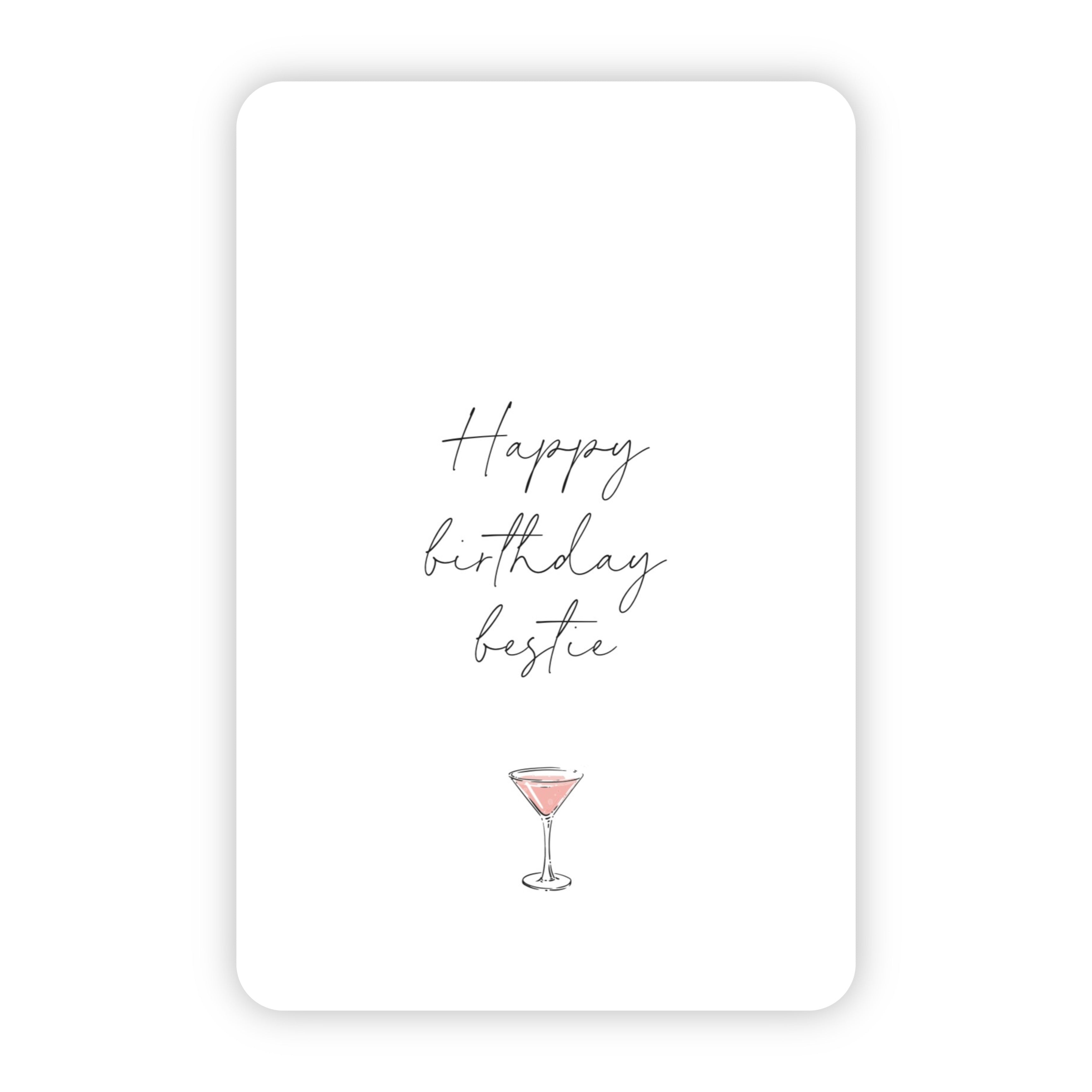 Wenskaart | Happy birthday bestie