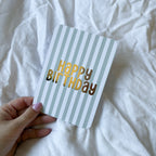 Wenskaart | Happy birthday goudfolie