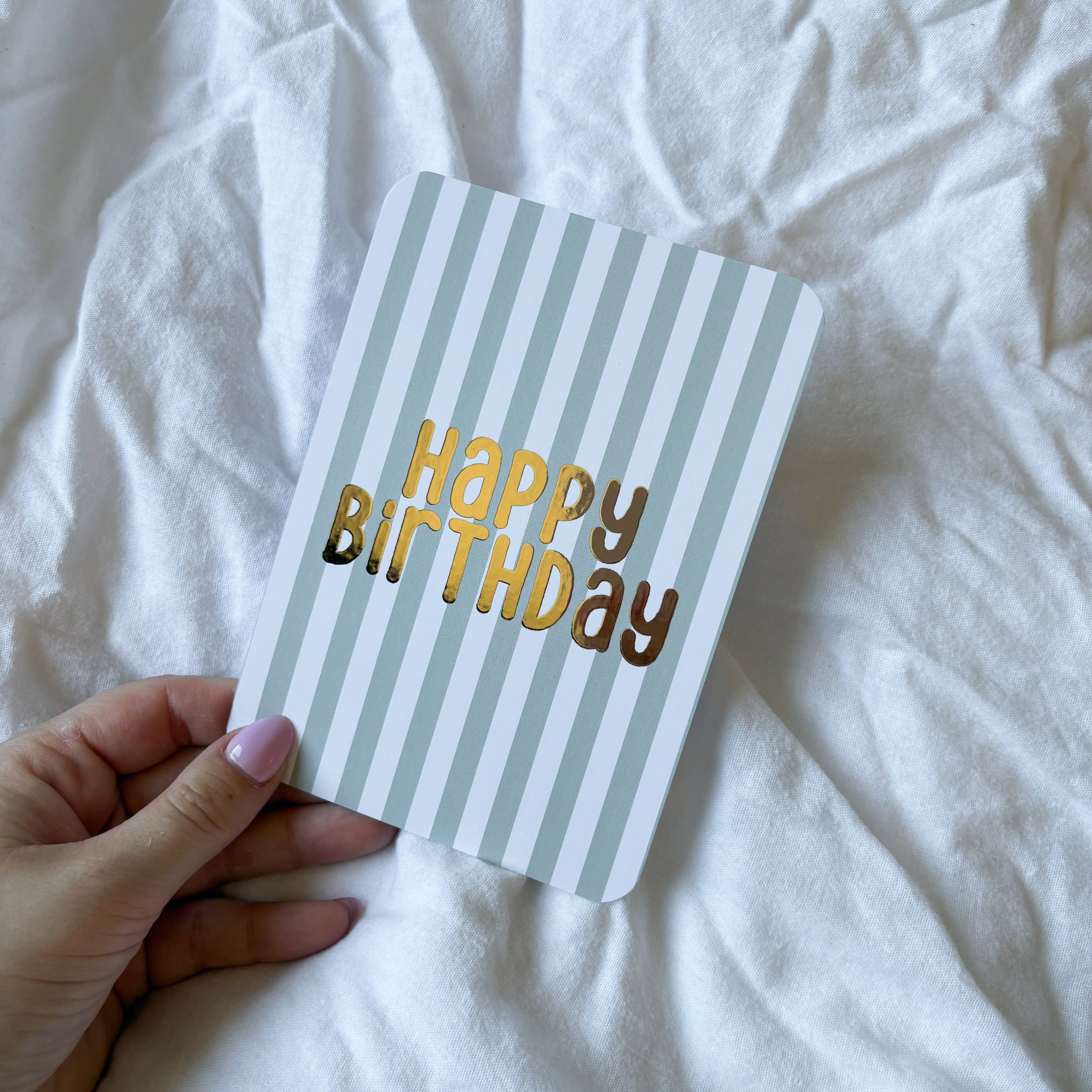 Wenskaart | Happy birthday goudfolie