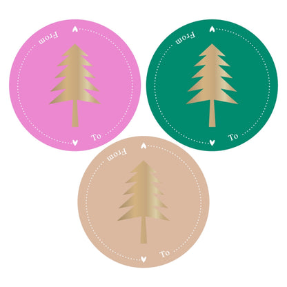 Cadeaustickers | Christmas tree 10 stuks goudfolie