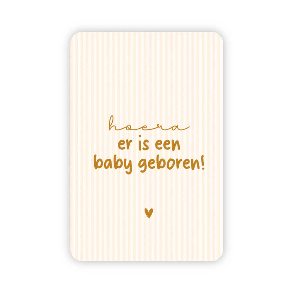 Wenskaart | Hoera er is een baby geboren goudfolie