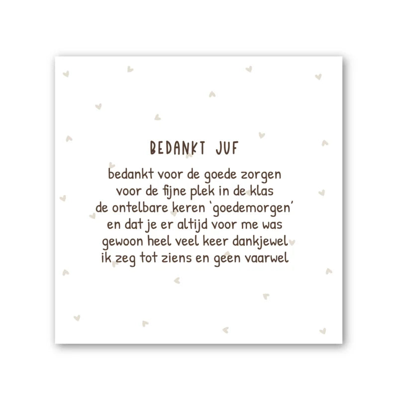 Forex tegeltje | Bedankt juf