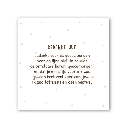 Forex tegeltje | Bedankt juf