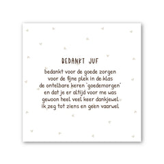 Forex tegeltje | Bedankt juf