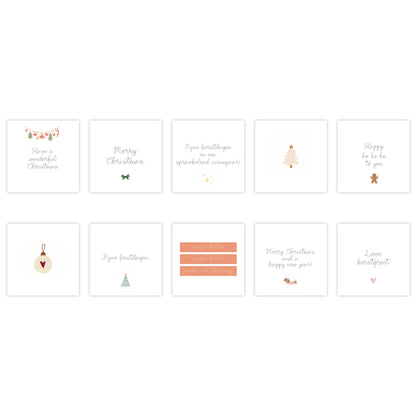 Dubbele kerstkaarten | Set van 10