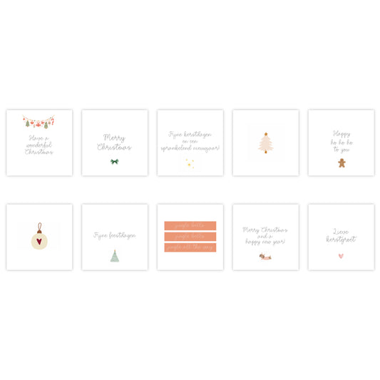 Dubbele kerstkaarten | Set van 10