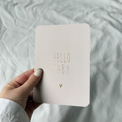 Wenskaart | Hello baby goudfolie