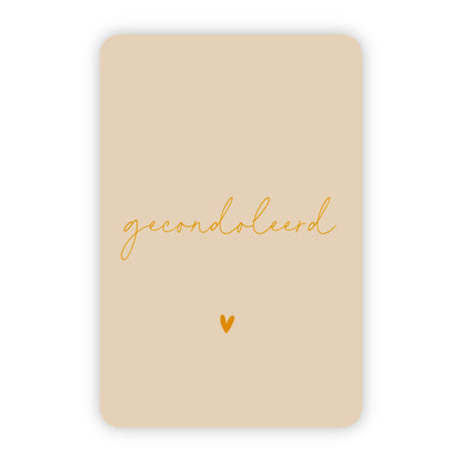 Wenskaart | Gecondoleerd goudfolie