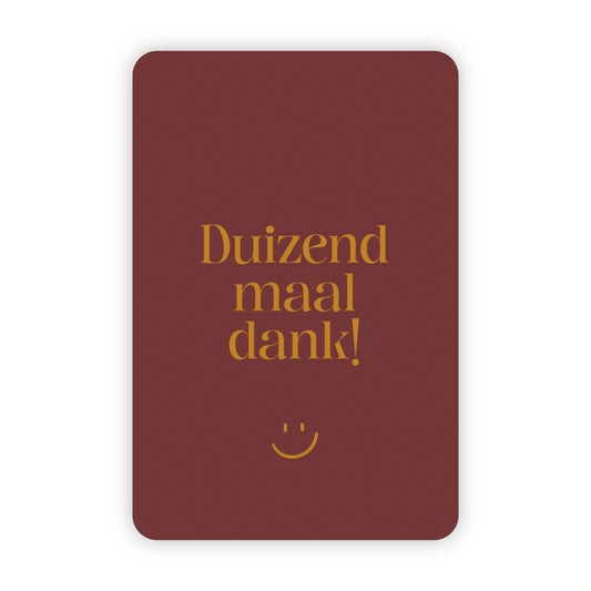 Wenskaart | Duizendmaal dank goudfolie