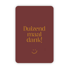 Wenskaart | Duizendmaal dank goudfolie