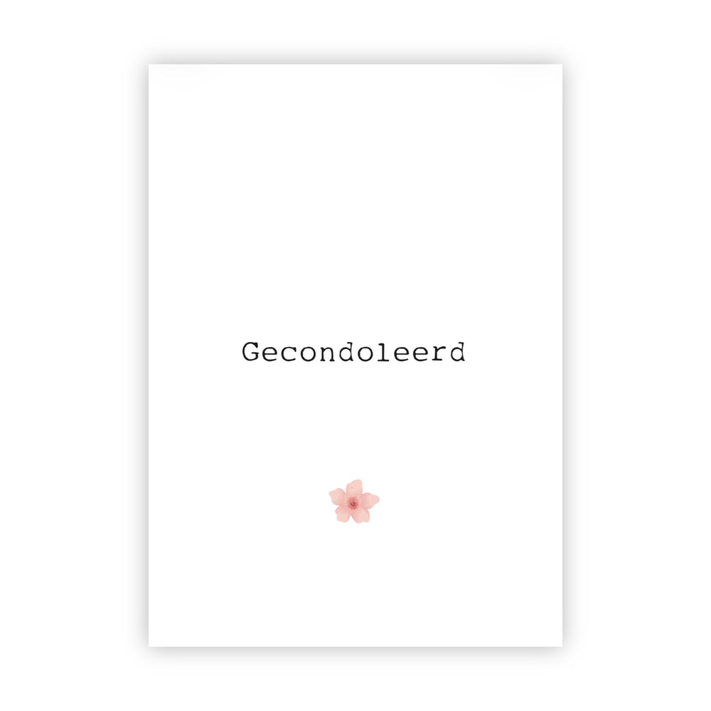 Dubbele wenskaart | Gecondoleerd