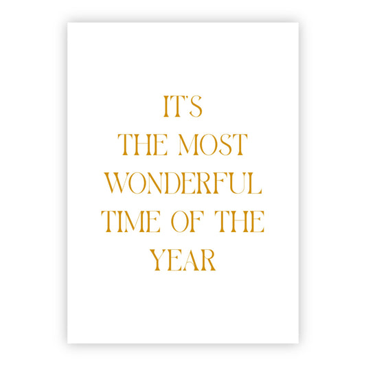 Kerstkaart goudfolie | It’s the most wonderful time of the year