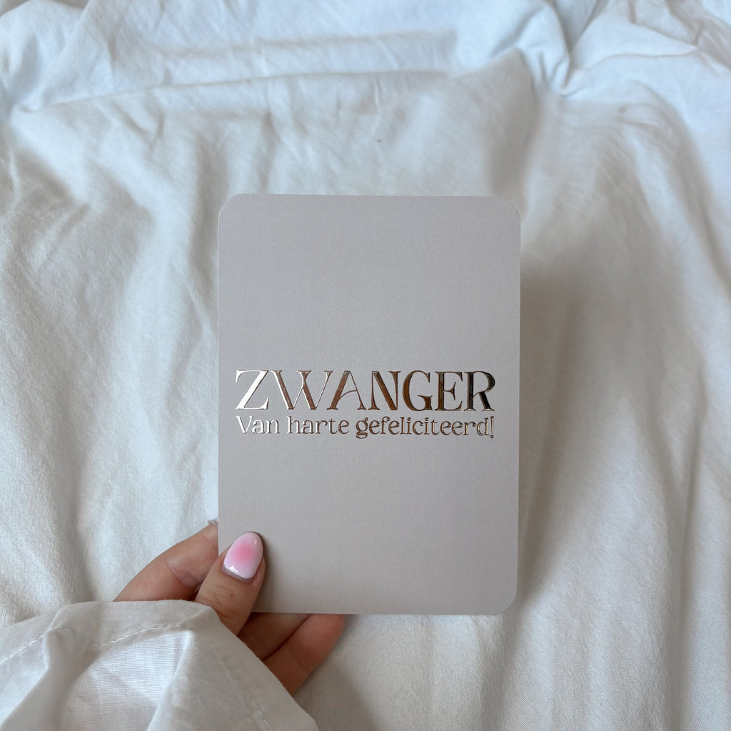 Wenskaart | Zwanger goudfolie