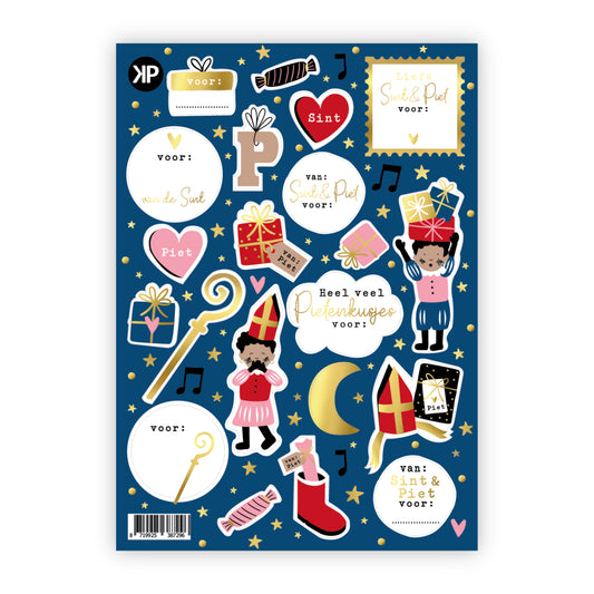 Stickervel | Sint & piet goudfolie